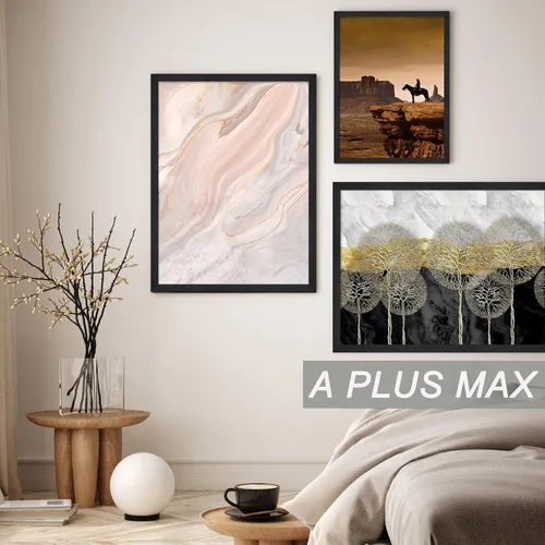 Vista 7 de A PLUS MAX Marco A4 negro, marco de madera de ingeniería, tamaño A5 con paspartú o A4 sin paspartú, grano de madera para foto de 8.27 x 11.69