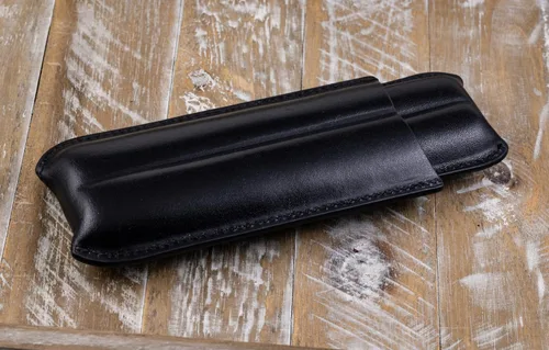 Vista 5 de Prestige Import Group Funda de cuero de viaje de cuero consolidado con soporte para cigarros 2 - Negro