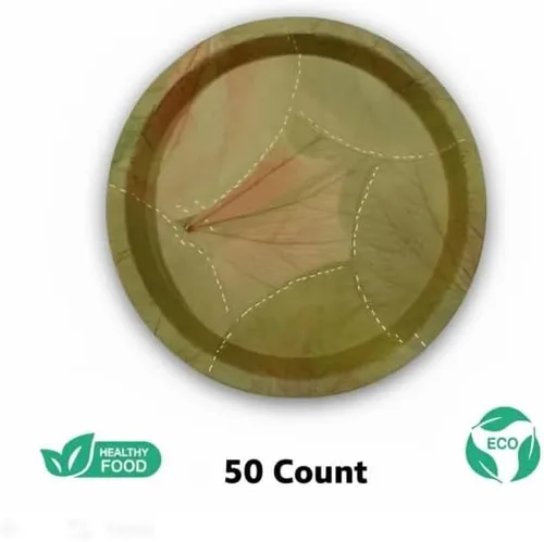 Vista 4 de Sal Leaf - Platos redondos, 11.5 pulgadas, paquete de 50 unidades, 100% compostables, biodegradables, sin químicos, resistentes al calor
