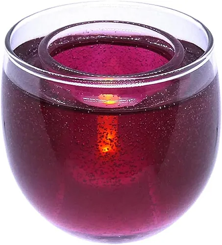 Vista 4 de Vela de vino perfumada Merlot sin llama en soporte de vidrio para trabajo en casa y regalo, fabricada en Estados Unidos por The Gel Candle Company