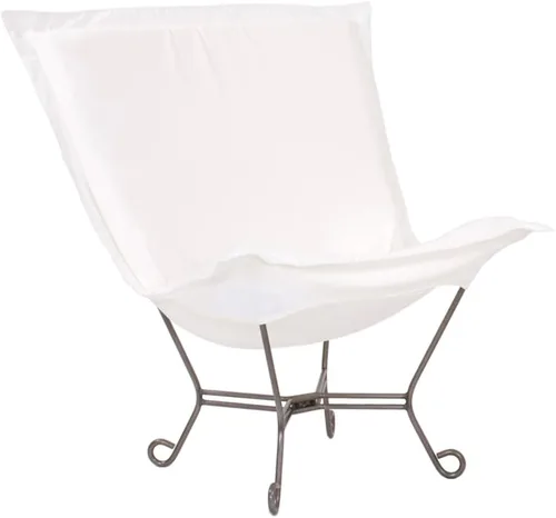 Vista 10 de Howard Elliott Scroll Puff Chair con cubierta, marco de titanio, Seascape Canyon