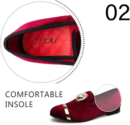 Vista 4 de JITAI Penny Mocasines de piel con forro para hombre
