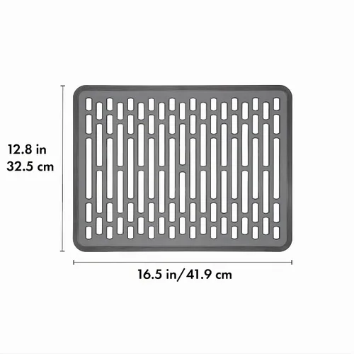 Vista 2 de OXO Good Grips - Alfombrilla de silicona para fregadero, tamaño grande Cojines para fregadero y platos, pies elevados para flujo de aire, ideales