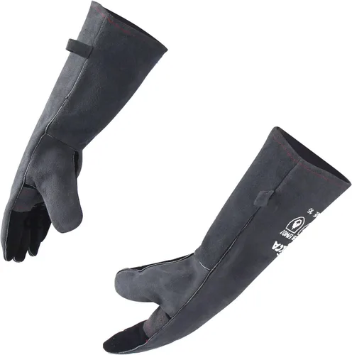 Vista 13 de RAPICCA 14.0 pulgadas, 662 ℉ de cuero forja/Mig/Stick soldadura resistente al calor/fuego, guantes para horno, parrilla, chimenea, horno, estufa