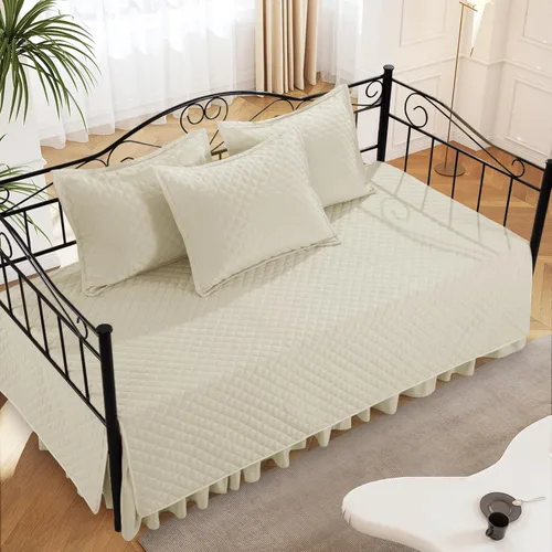 Vista 3 de HOMBYS Juegos de Fundas para Sofá Cama - Juego de Ropa de Cama para Sofá Cama con Costura de Diamante, Ropa de Cama Acogedora para Todas