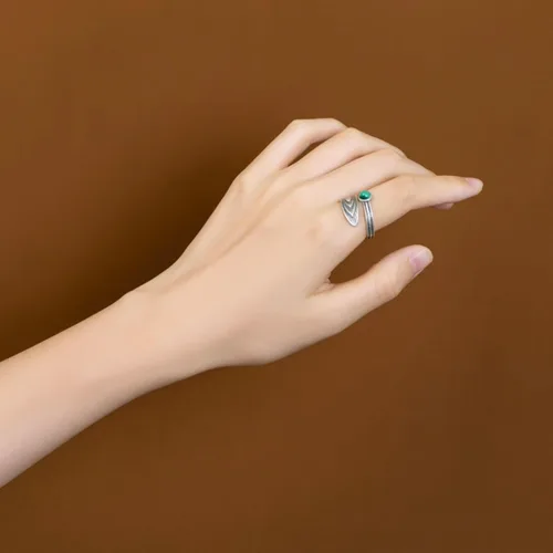 Vista 139 de Anillo de plata de ley 925, minimalista, ajustable, hecho a mano, para mujeres y niñas