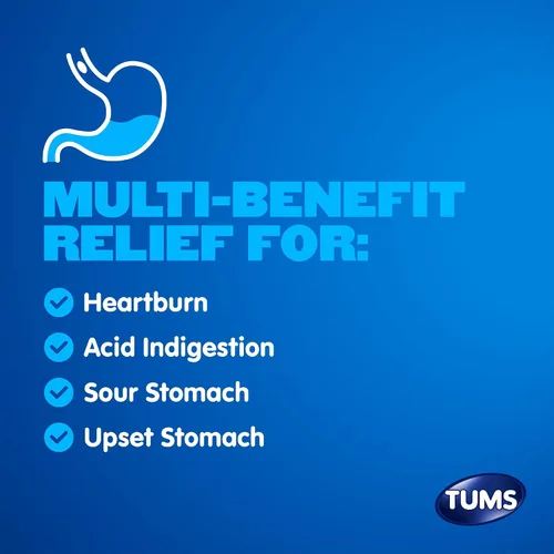 Vista 6 de TUMS Chewy Bites - Tabletas antiácidas para alivio masticable de la acidez estomacal y alivio de la indigestión ácida, bayas surtidas, 60