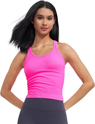 Vista 103 de sphinx cat - Camiseta corta de entrenamiento para mujer, camiseta sin mangas, acanalada, con espalda cruzada y brasier integrado