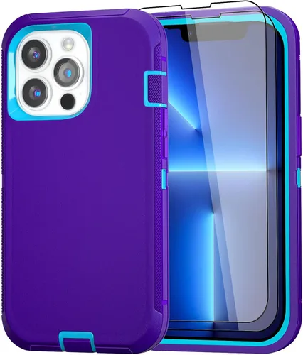 Vista 37 de Funda para iPhone 13 Funda 6.1" con Soporte Plegable y Clip para Cinturón con 2 Protectores de Pantalla + 2 Protectores de Lente de Cámara, Cubierta