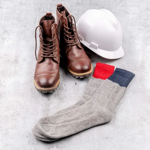 Vista 6 de Hot Feet Paquete de 8 calcetines térmicos para hombre, calcetines gruesos y cálidos para clima frío extremo con talón y dedos reforzados