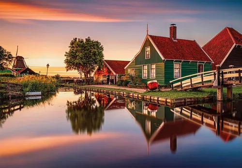 Vista 2 de Clementoni Collection-Zaanse Schans-31696 - Rompecabezas para adultos, 1500 piezas, hecho en Italia, multicolor