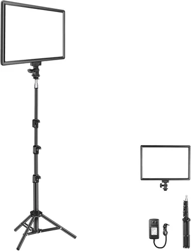 Vista 11 de NEEWER RGB168 Panel de Luz LED RGB de Video de 18.3" con Control de Aplicación, Kit de Soporte de Trípode de 2 Paquetes, 60W/360°