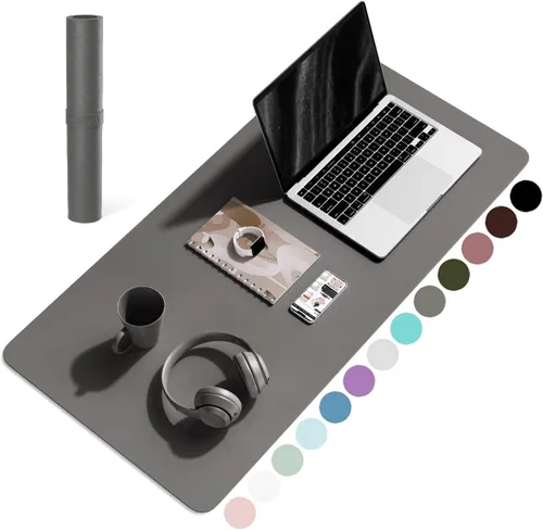 Vista 68 de YSAGi Alfombrilla de Escritorio de Cuero Antideslizante, Alfombrilla de Teclado para Escritorio de Computadora Portátil Impermeable, Protector