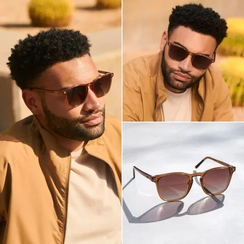 Vista 7 de WMP Eyewear - Gafas de sol polarizadas modernas y redondas para hombre con forma cuadrada
