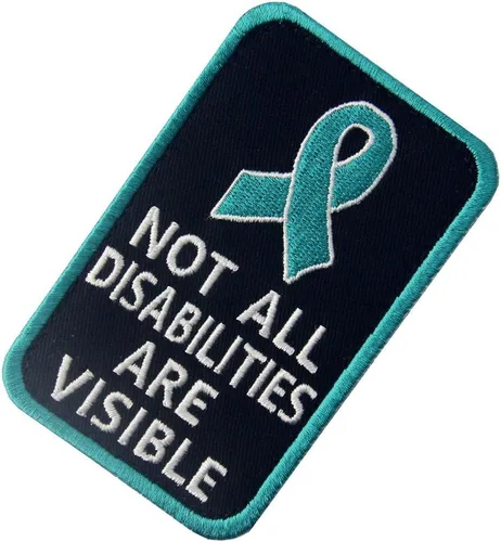 Vista 3 de Not All Disabilities are Visible Chalecos/Arneses Service Perro Emblema Bordado Sujetador Gancho y Bucle Parche