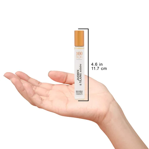 Vista 2 de 100 BON Solaire - Fragancia floral orgánica 100% natural con bergamota, jazmín, ylang-ylang, menta y coco para mujeres y hombres, 0.5 onzas líquidas