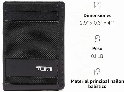 Vista 8 de TUMI Estuche para tarjetas con clip para dinero Alpha Negro