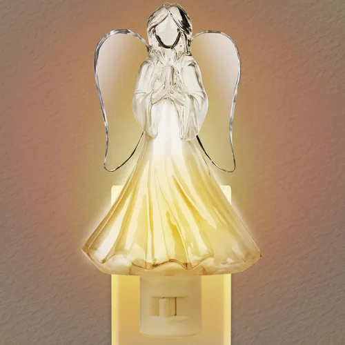 Vista 8 de 2 luces nocturnas de ángel rezando enchufables a la pared con bombilla C7 de 5 W, enchufe giratorio de 360 grados con interruptor