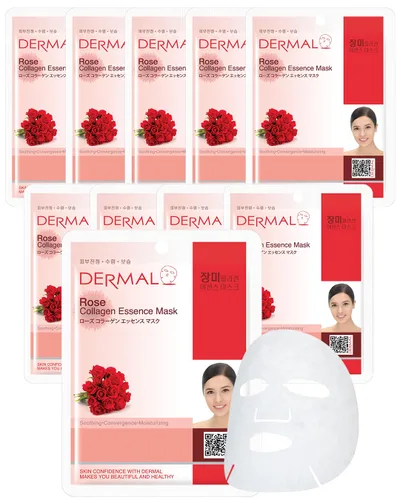 Vista 8 de DERMAL Acai Berry Collagen Essence - Mascarilla facial de 0.81 onzas (0.81 oz), paquete de 10 unidades – Hidratante y reafirmante mantiene la piel