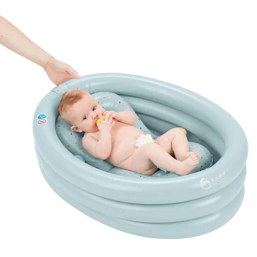 Vista 8 de Babymoov Bañera y piscina inflable: segura, portátil y crece con el bebé (desde 0+ inserto para recién nacido incluido)