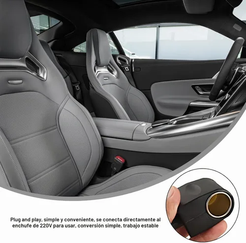 Vista 4 de Convertidor universal de CA a CC, DC 12 V 500 mA para encendedor de cigarrillos de coche, adaptador de enchufe de enchufe de pared para electrónica