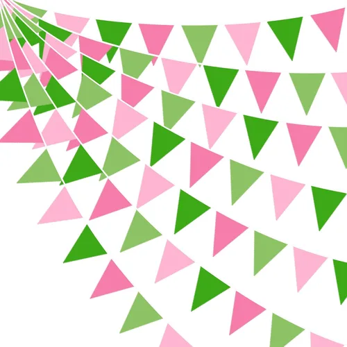 Vista 9 de Decoraciones de fiesta de vaquera de 32 pies con estampado de vaca rosa intenso, bandera triangular, banderines de tela, banderines para vaqueras
