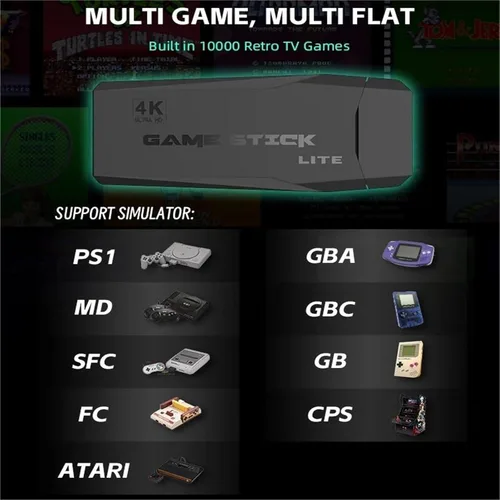 Vista 5 de Y3 Arcade 4K Video Game Console with Game Arcade Keyboard Built-in 10000 Games Stick