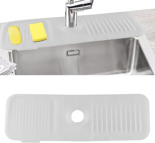 Vista 9 de Protector contra salpicaduras de silicona para fregadero, accesorios para fregadero Negro
