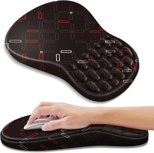 Vista 32 de YIWEI Alfombrilla de mouse ergonómica con soporte para muñeca, alfombrilla de mouse de espuma viscoelástica de gel para teclado de computadora