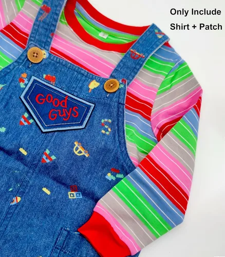 Vista 4 de Tuoweey Halloween Chucky Costume for Kids Top Shirts,Baby Boys Girls Long Sleeve Cotton Rainbow Striped T-Shirts