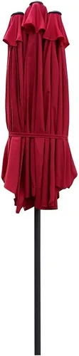 Vista 6 de Le Papillon Sombrilla de aluminio de doble cara para exteriores, de 15 pies, con manivela (15 pies, rojo)