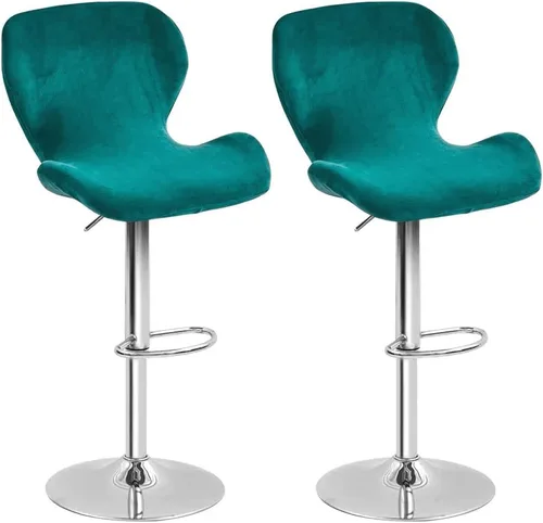 Vista 8 de Paquete de 2 fundas para sillas de bar de altura de mostrador, fundas giratorias de terciopelo para taburetes de bar, fundas elásticas para sillas
