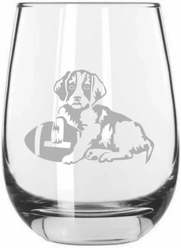 Vista 334 de Shar Pei (chino) - Vaso de vino sin tallo grabado para perro, 15.25 onzas