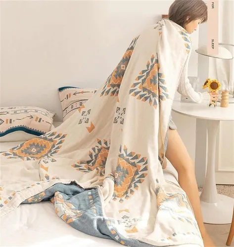 Vista 143 de MSGKV - Manta bohemia/primaveral de algodón para sofá y sala de estar, de gasa acogedora, de 50 x 60 pulgadas 50"x60" Cotton Throw, Woven Bird