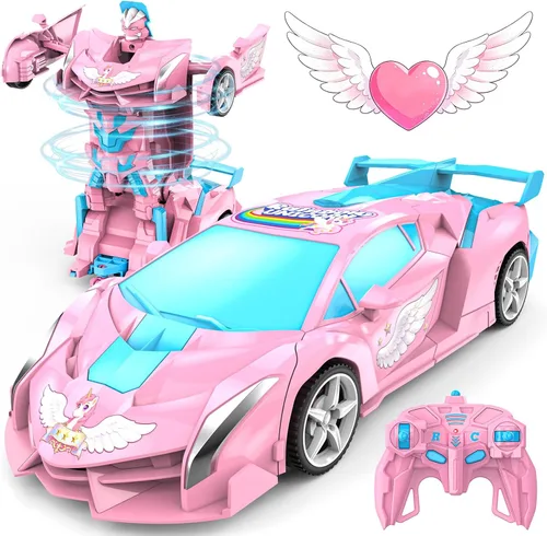 Vista 11 de BLUEJAY - Coches de control remoto transformables para niños de 3 a 12, 2.4 GHz Robot transformador a escala 1:18, deformación con un solo botón