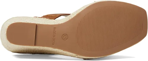 Vista 3 de Steve Madden Icey Sandalia de cuña de cuero coñac 7.5 M, Cuero color Cognac