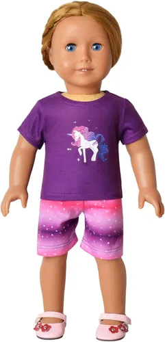 Vista 5 de CHILDRENSTAR Conjunto de pijama de verano a juego para niñas y muñecas
