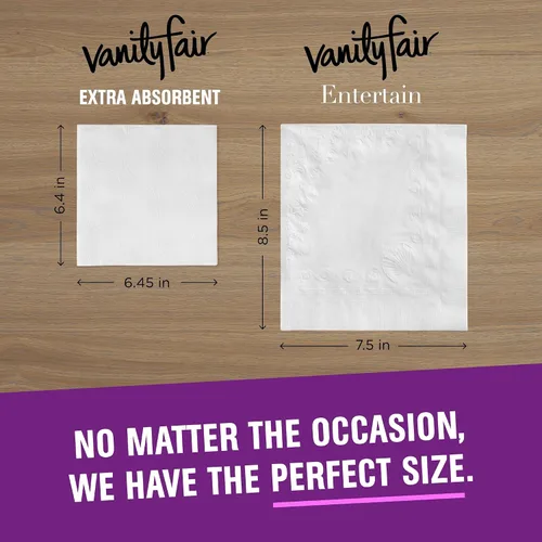 Vista 4 de Vanity Fair Servilletas, servilletas de papel extra absorbentes, 80