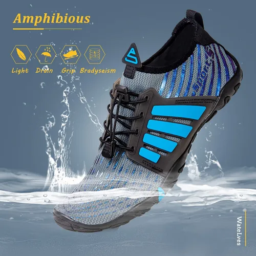 Vista 2 de WateLves - Zapatos de agua para hombres y mujeres, para natación, playa, piscina, surfear, hacer yoga o aeróbico acuático, calcetines para el agua