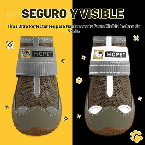 Vista 6 de Hcpet - Zapatos para perros, para perros grandes, botines transpirables para perros pequeños y medianos, botas antideslizantes para perros Verde