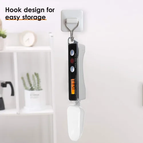 Vista 6 de Báscula de cuchara, escala digital de cuchara medidora electrónica, báscula de cuchara de cocina para el hogar, báscula de alimentos con función