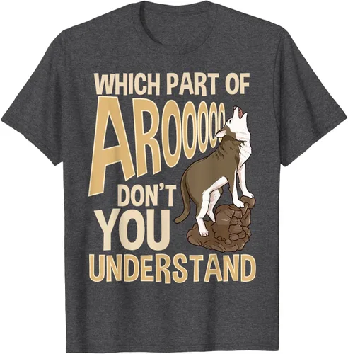 Vista 34 de What Part Of Aroooo Don't You Understand Husky - Camiseta para perro, Negro, S