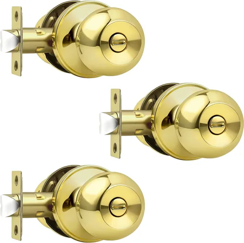 Vista 28 de Probrico - Perilla interior para puerta de baño, manija de puerta sin llave para dormitorio, juego de cerradura para puerta interior con perilla