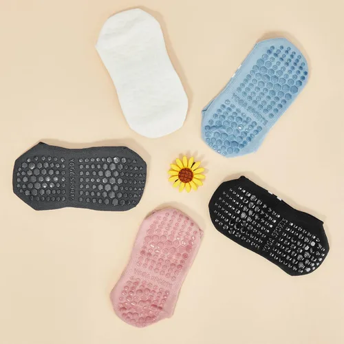 Vista 5 de Century Star Calcetines de pilates, calcetines de yoga para mujer, calcetines de hospital, calcetines antideslizantes a rayas, calcetines deportivos