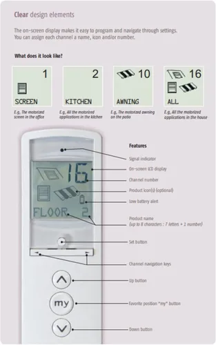 Vista 2 de Somfy Telis 16 RTS Pure Remote con pantalla, 16 canales (1811081)