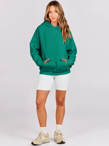Vista 78 de ANRABESS - Sudaderas con capucha para mujer, sobre talla, de vellón de manga larga, modelo de 2024, para otoño