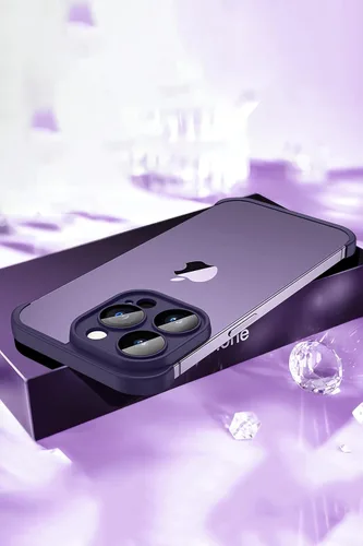 Vista 2 de LEKEVO Funda sin marco para iPhone 15 Pro Max con protector de lente de cámara, funda delgada de TPU suave a prueba de golpes, carcasa minimalista