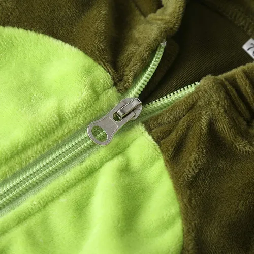 Vista 5 de Lindo disfraz de aguacate de halloween unisex para bebés y niños pequeños, disfraces de terciopelo