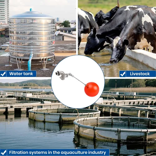 Vista 6 de Válvula de flotador de acero inoxidable de 1/2 pulgada – Control de nivel de agua automático de acero inoxidable 304 de servicio pesado, brazo