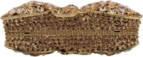Vista 3 de UMREN Bolsos de noche elegantes de mariposa con diamantes de imitación para mujer, bolso de mano de cristal de lujo para boda, fiesta, cóctel, bolso